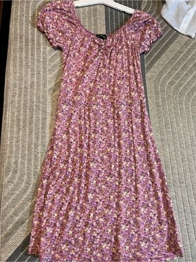 art class Purple Floral Smocked Casual Dress size 10/12